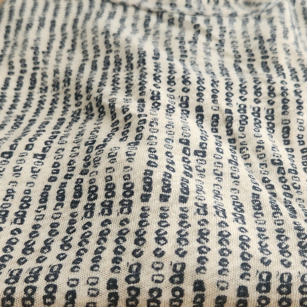 We The Free Cream and Black Oversized Flax Linen & Cotton Short Sleeve Knit Top - Picture 13 of 16